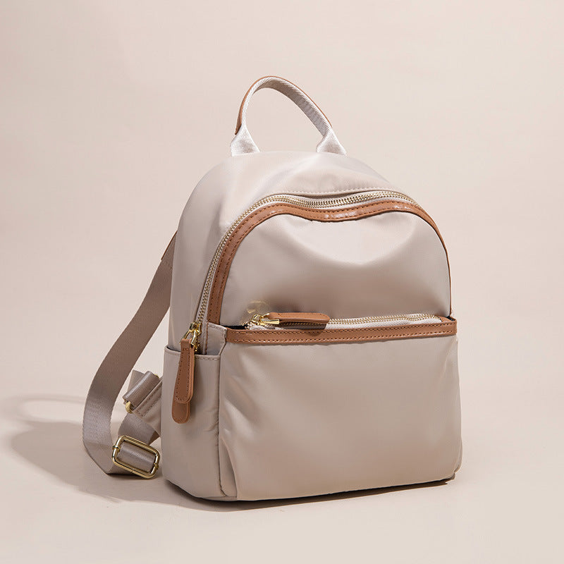 Sac à dos tendance pour femme, en tissu Oxford, léger, imperméable, couleur contrastée, grande capacité