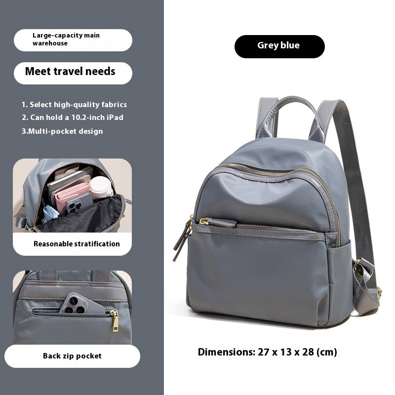 Sac à dos tendance pour femme, en tissu Oxford, léger, imperméable, couleur contrastée, grande capacité