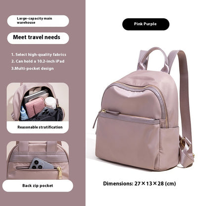 Sac à dos tendance pour femme, en tissu Oxford, léger, imperméable, couleur contrastée, grande capacité