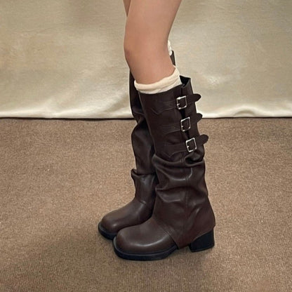 Autumn Winter Retro Detachable Two-way Fashion Boots Booties