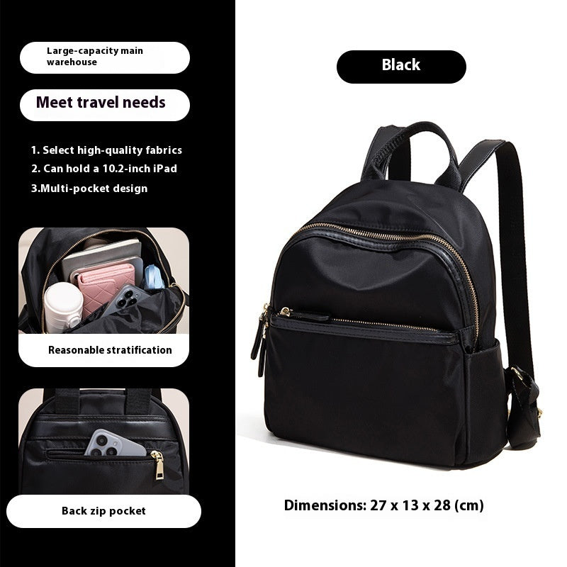 Sac à dos tendance pour femme, en tissu Oxford, léger, imperméable, couleur contrastée, grande capacité
