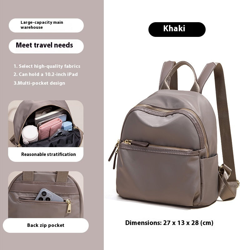 Sac à dos tendance pour femme, en tissu Oxford, léger, imperméable, couleur contrastée, grande capacité